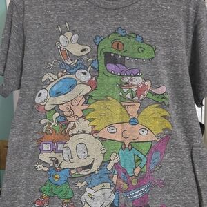 Gray Kids Cartoon Character T-Shirt